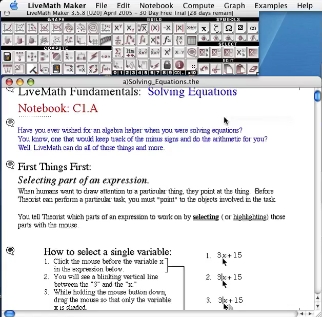 gs movie C1: Solving Equations
